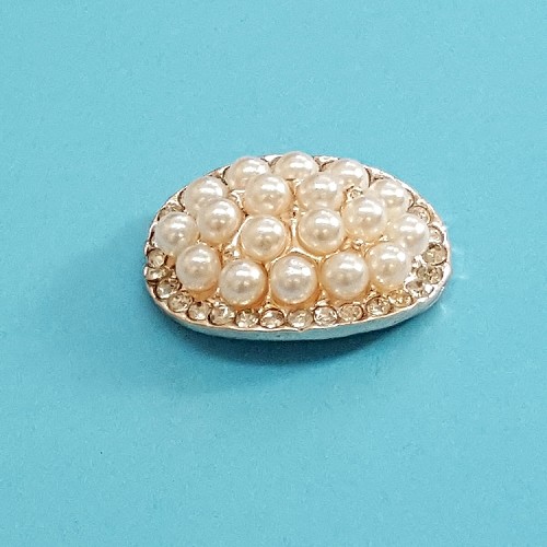 Flower With Rhinestones And  Pearls  Embellishment    