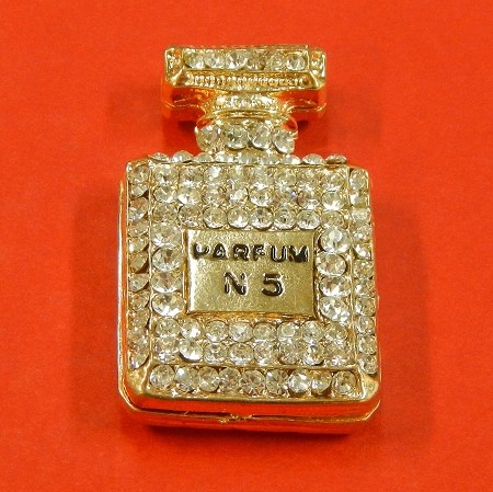 Chanel No5 Parfum Bottle With Rhinestones Accents Embellishment    