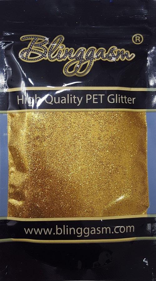 Metallic Solvent Resistant Blinggasm Polyester Glitter 3.5 oz By Weight .008 Or .015 Choose Size From Menu #3 B0202 GOLD