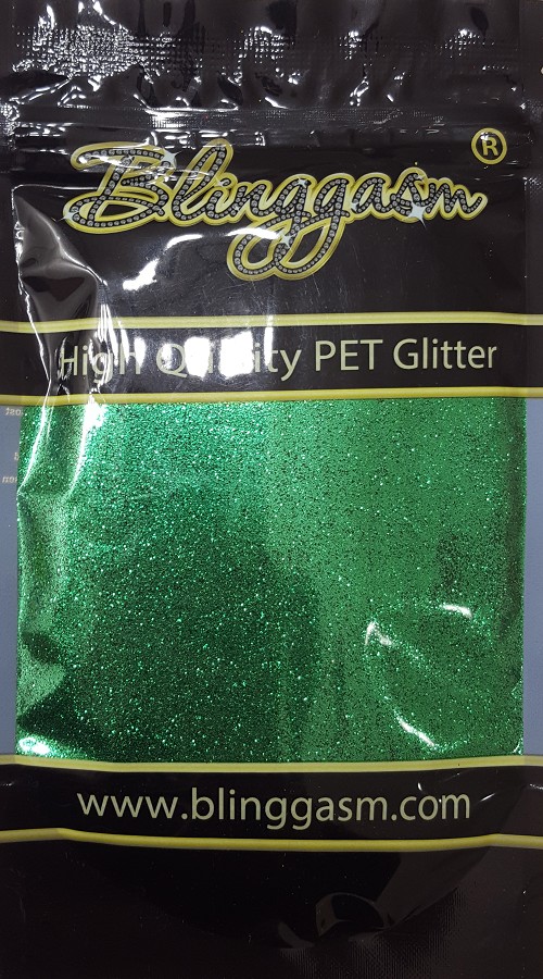 Metallic Solvent Resistant Blinggasm Polyester Glitter 3.5 oz By Weight .008 Or .015 Choose Size From Menu #30 B0602 MALACHITE GREEN 